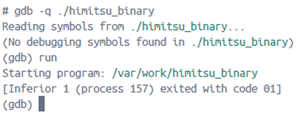 Debugger detection results for HimitsuShell